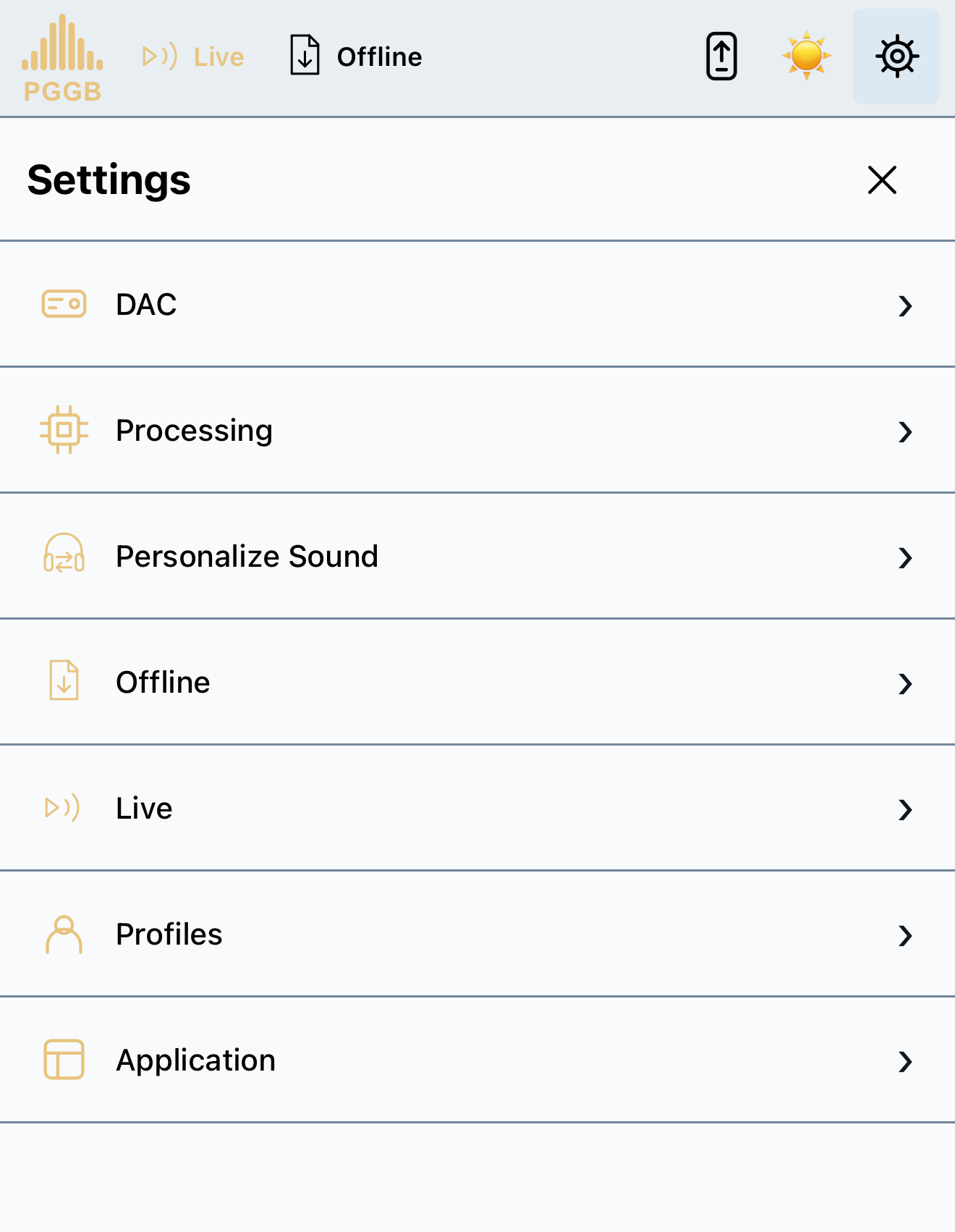Output settings with PAL selected.