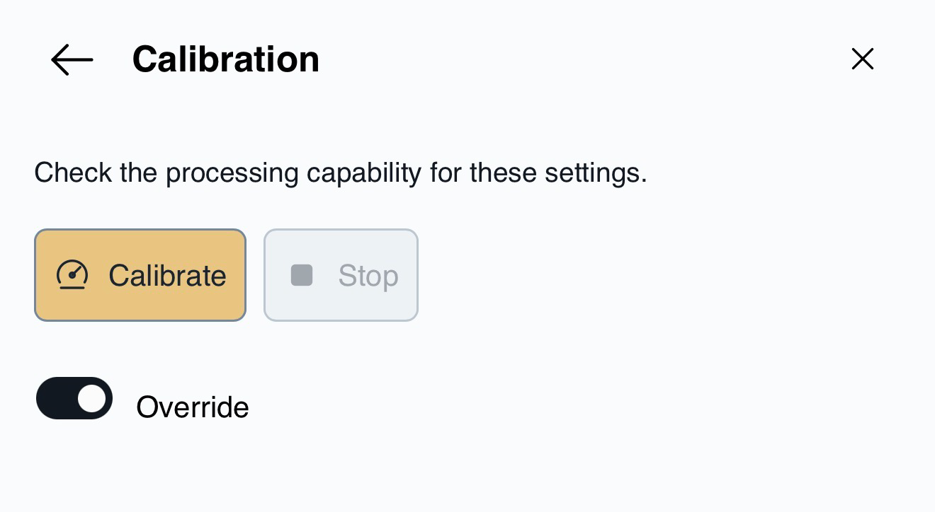 Calibration controls.