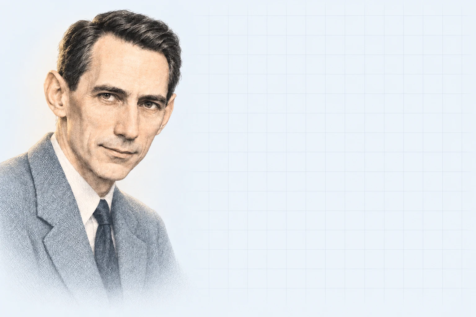 Illustrated portrait of Claude Shannon